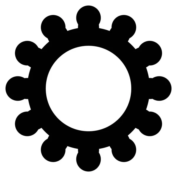 Zahnrad flach Symbol — Stockvektor