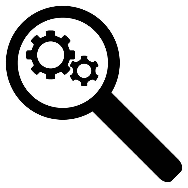 Herramienta de engranajes de búsqueda Icono plano — Vector de stock
