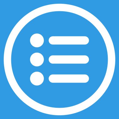 Öğeleri düz yuvarlak glif simgesi