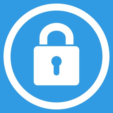 Kilit anahtar deliği düz yuvarlak glif simgesi