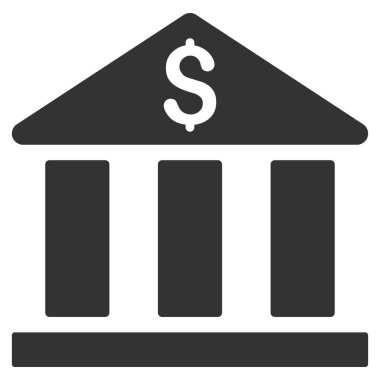Banka Binası düz vektör simgesi