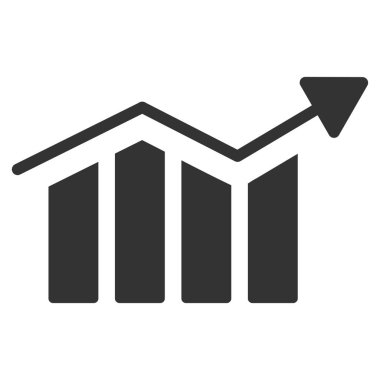 Çubuk grafik eğilim düz vektör simgesi