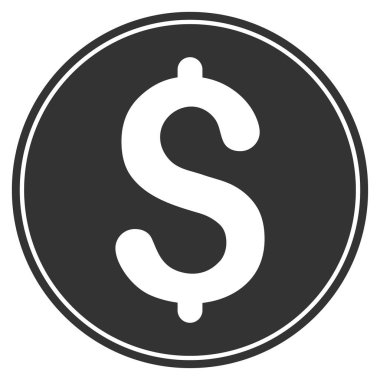 Dolar sikkesi düz vektör simgesi