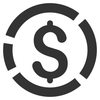 Doları diyagramı düz vektör simgesi