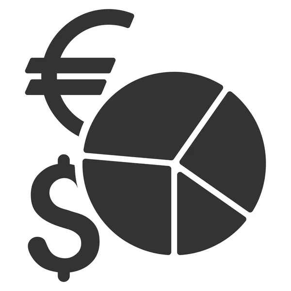Moeda Pie Chart Flat Vector Icon —  Vetores de Stock
