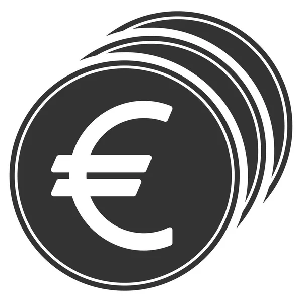 Euro moedas Flat Vector Icon — Vetor de Stock