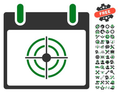 Bullseye takvim gün vektör simge Bonus ile