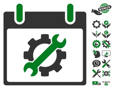 Yapılandırma araçları takvim gün vektör simge Bonus ile