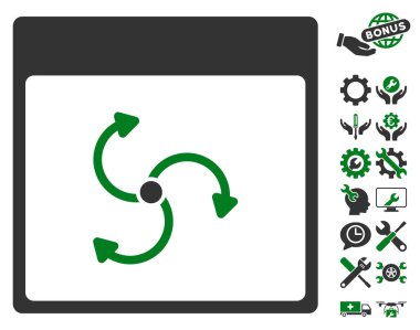 Bonus ile Siklon takvim sayfası vektör simgesi