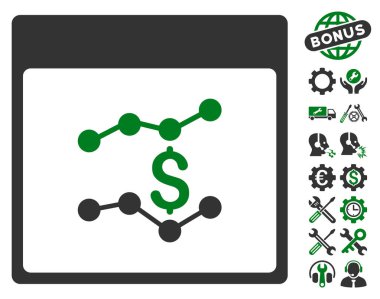 Mali çizelgeleri ile Bonus sayfa vektör simge takvim