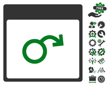 Bonus ile iktidarsızlık takvim sayfası vektör simgesi