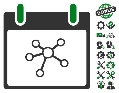 Bonus ile bağlantıları takvim gün vektör simgesi