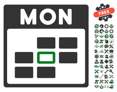 Bonus ile Pazartesi takvim kılavuz vektör simgesi