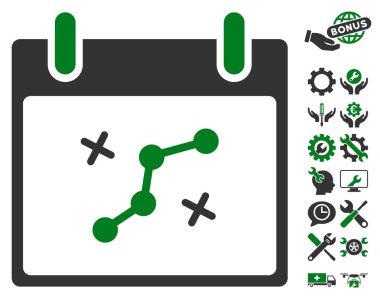 Yol puan Bonus ile gün vektör simge takvim