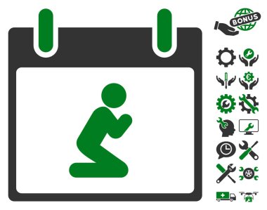 Kişi takvim gün vektör simge Bonus ile dua