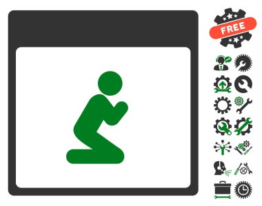 Kişi takvim sayfası vektör simge Bonus ile dua