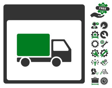 Sevk irsaliyesi kamyon takvim sayfası vektör simge Bonus ile