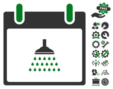 Bonus ile duş takvim gün vektör simgesi