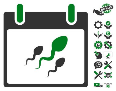 Bonus ile sperm takvim gün vektör simgesi