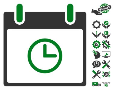 Saat takvim gün vektör simge Bonus ile