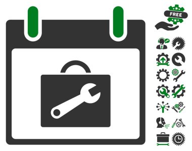 Araç kutusu takvim gün vektör simgesi Bonus ile
