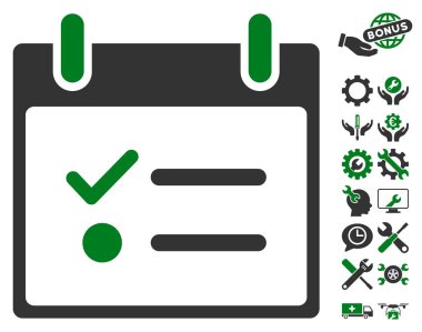 Yapılacaklar listesi takvim gün vektör simge Bonus ile