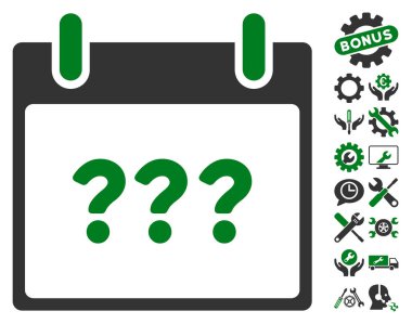 Bonus ile bilinmeyen gün takvim sayfası vektör simgesi