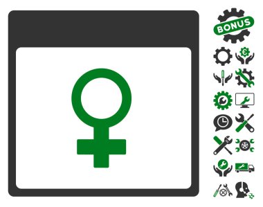 Venüs kadın sembol takvim sayfası vektör simge Bonus ile
