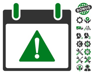 Uyarı takvim gün vektör simgesi Bonus ile