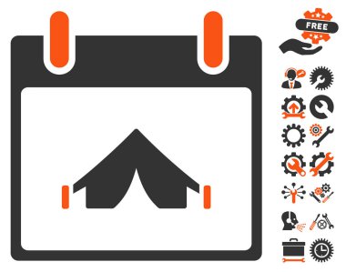 Bonus ile kamp takvim gün vektör simgesi