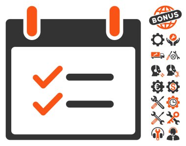 Öğeleri takvim gün vektör simge Bonus ile kontrol