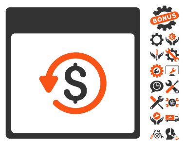 Bonus ile ters ibraz takvim sayfası vektör simgesi