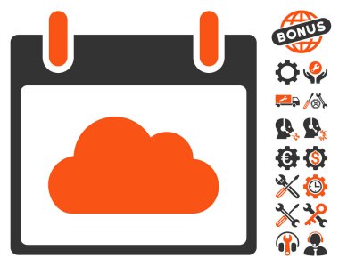 Bonus ile bulut takvim gün vektör simgesi