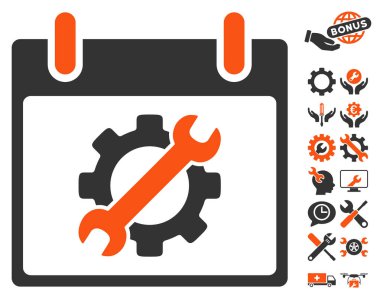 Yapılandırma araçları takvim gün vektör simge Bonus ile