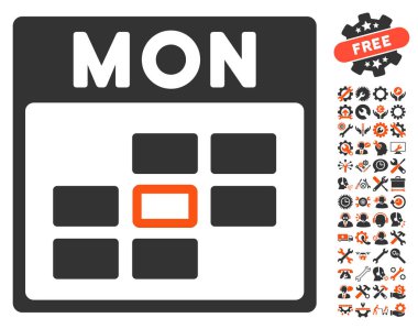 Bonus ile Pazartesi takvim kılavuz vektör simgesi