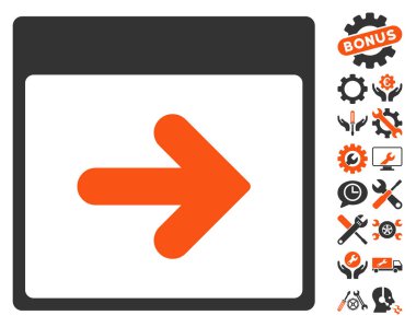 Bonus ile sonraki takvim gün vektör simgesi