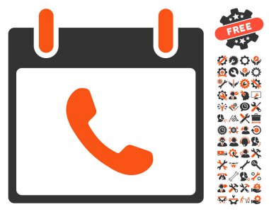 Bonus ile telefon takvim gün vektör simgesi