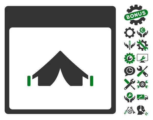 Página de calendário de acampamento vetor ícone com bônus —  Vetores de Stock