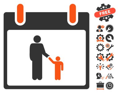 Bonus ile babası takvim günü vektör simgesi