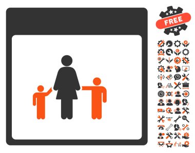 Bonus ile anne takvim sayfası vektör simgesi