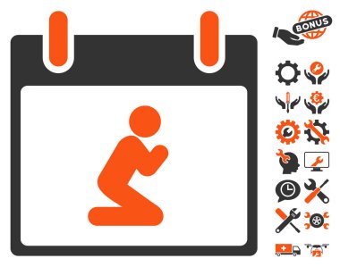 Kişi takvim gün vektör simge Bonus ile dua