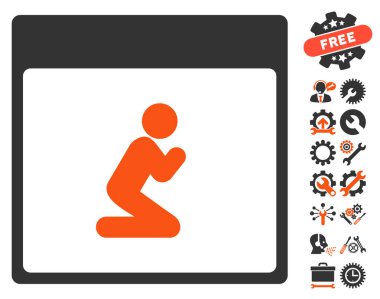 Kişi takvim sayfası vektör simge Bonus ile dua