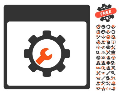 Kur takvim sayfası vektör simge Bonus ile araçları