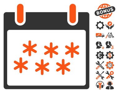 Bonus ile kar takvim gün vektör simgesi