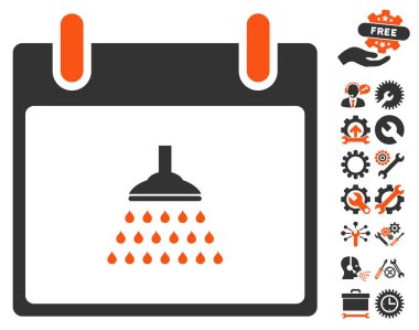 Bonus ile duş takvim gün vektör simgesi