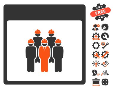 Personel ile Bonus sayfa vektör simge takvim