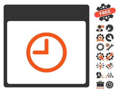 Saat takvim sayfası vektör simge Bonus ile