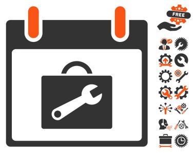 Araç kutusu takvim gün vektör simgesi Bonus ile