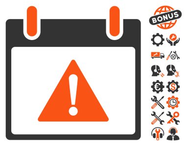Uyarı takvim gün vektör simgesi Bonus ile