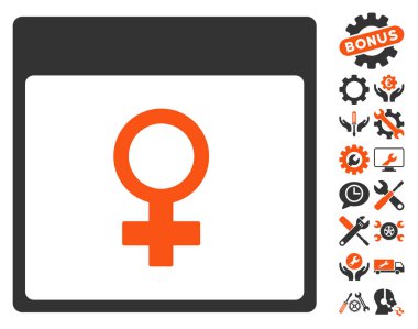Venüs kadın sembol takvim sayfası vektör simge Bonus ile